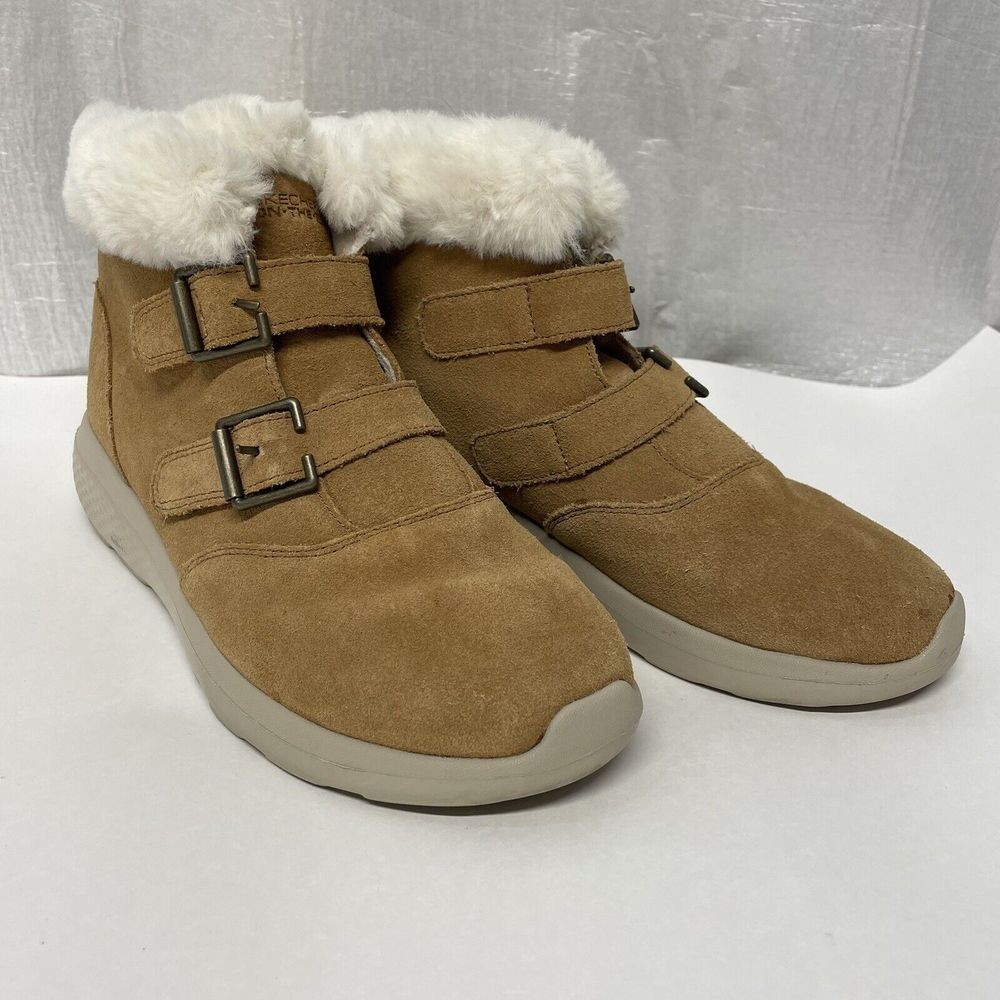 SKECHERS On The Go City 2 Winter Fling Suede Ankle Boots US 9  UK‎ 6 Chestnut